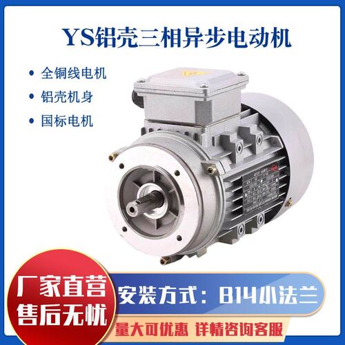 【全铜线电机】YS90/120/180/370W铝壳立式B14三相3Z80v减速机