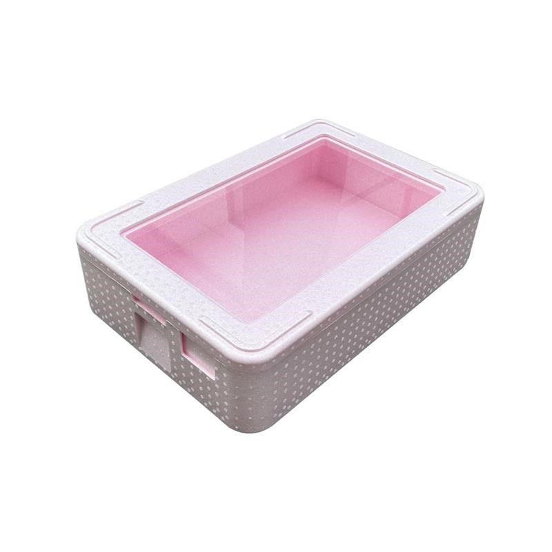 户外甜品冷藏食品保鲜箱摆摊epp保温箱商用多层叠加透明盖泡沫箱