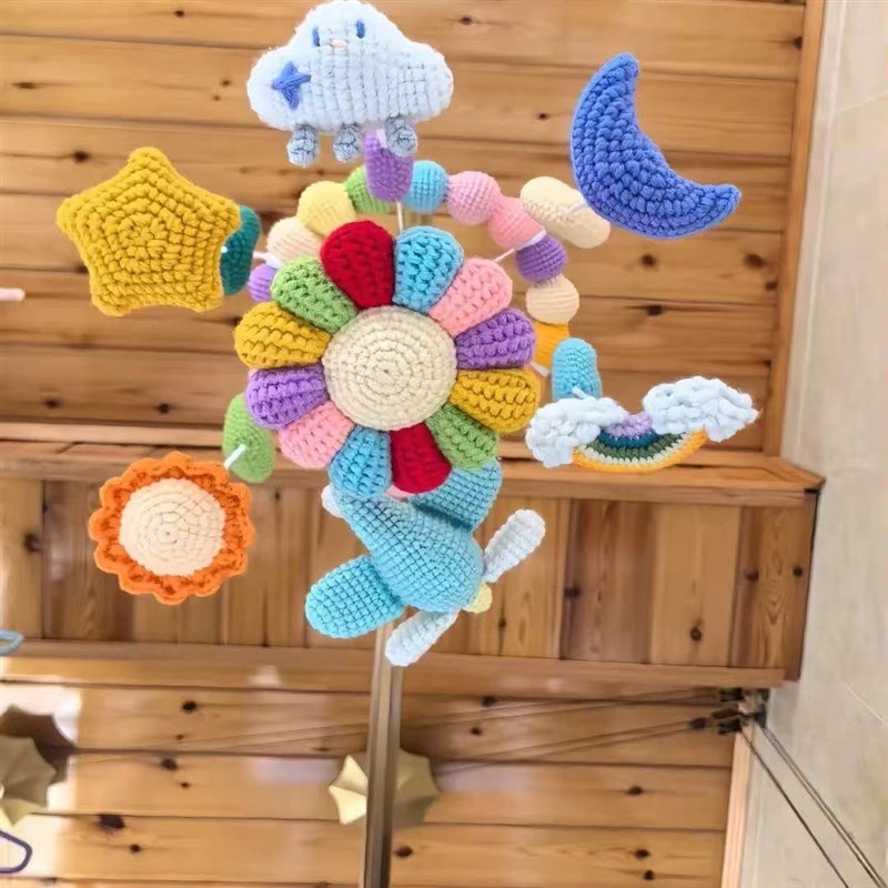 宝宝婴儿床铃1/4吋套筒扳手机七彩床头音乐铃毛线 线编织钩针diy