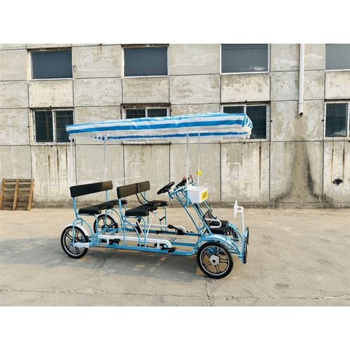 四轮观光自行车 双人四人骑三人多人双亲子一体轮旅游景点脚踏自