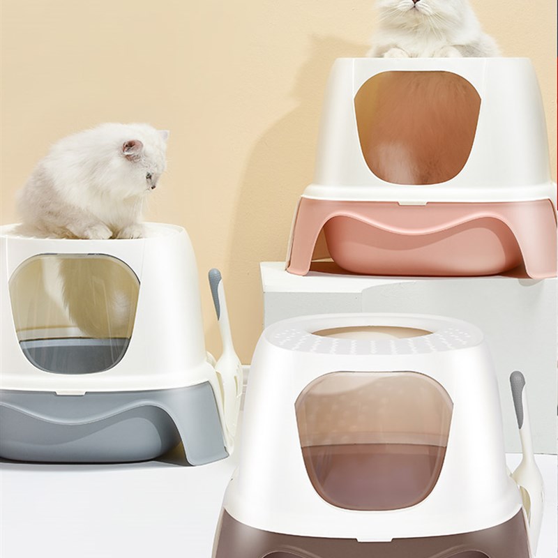 猫砂盆全封闭猫沙盆抽屉顶入式超大号猫屎盆防外溅猫厕所猫咪用品