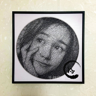 钉子绕线画DIY手工制作定制照片礼物diy线画 人像弦丝画送女生