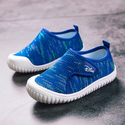 宝宝幼儿园室内鞋秋冬季加绒网面软底男女孩儿童透气一脚蹬学步鞋