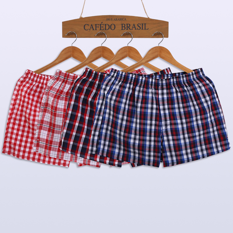 四条装阿罗裤本命年大红内裤男士纯棉宽松透气大码平角内裤居家裤