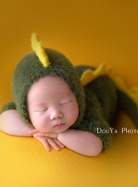 新生儿拍照服装恐龙造型婴儿满月照月子照摄影道具卡Y通龙宝宝主