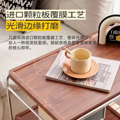 实木沙发边几可移动床边小推车客厅侧边柜角几阳台置物架小桌子