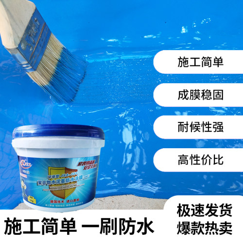 js防水涂料水泥鱼池游泳池屋顶地下室外墙厨房R卫生间柔性防水材