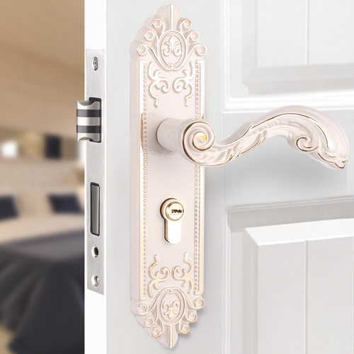 欧式门锁室内金色卧室门锁套装家用房门锁磁吸静音实木门锁具门锁