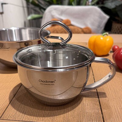 厚重控必入!德系316不锈钢大肚早餐杯牛奶M打蛋碗量杯带手柄多用