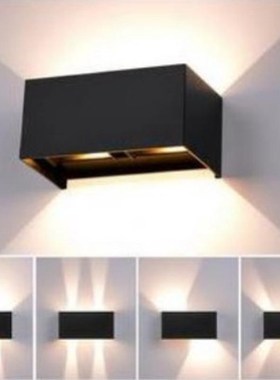 室外防水卧室过道黑色白色现代简约浴室客厅卫生间led壁灯