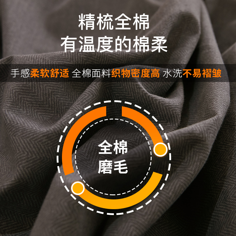 秋冬全棉加厚磨毛床单榻榻米加大床坑100纯棉被单双人单人可定制