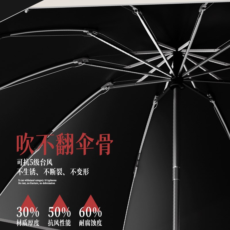 全自动反向环扣折叠雨伞男士大号双人加大加厚加固便携晴雨两用女