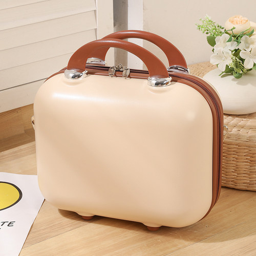 手提行李箱女14寸化妆箱糖果色可爱旅行箱小型Q迷你收纳包可挂大