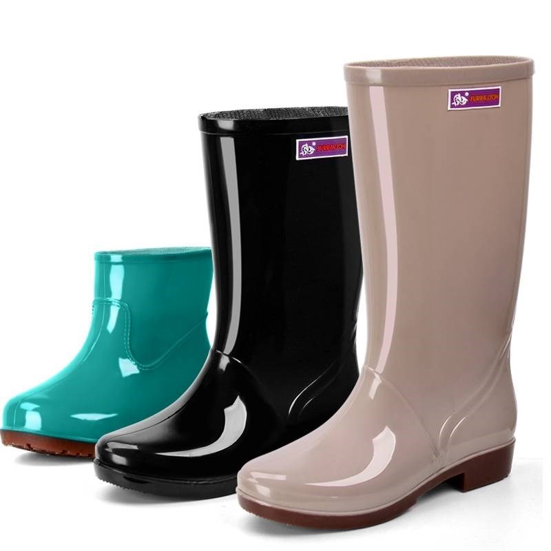 新款轻便软胶小码简便水鞋男雨靴高筒防臭K加大短筒橡胶雨鞋女士
