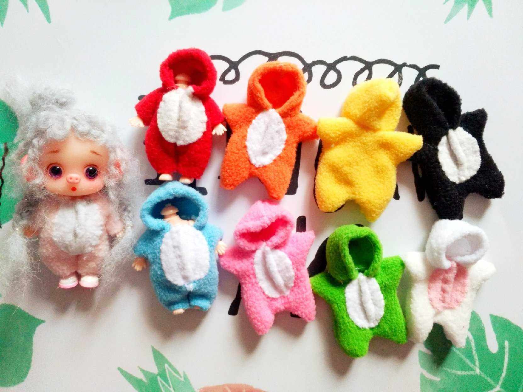 手工制作美结猪 ob11娃头迷糊娃娃头娃衣