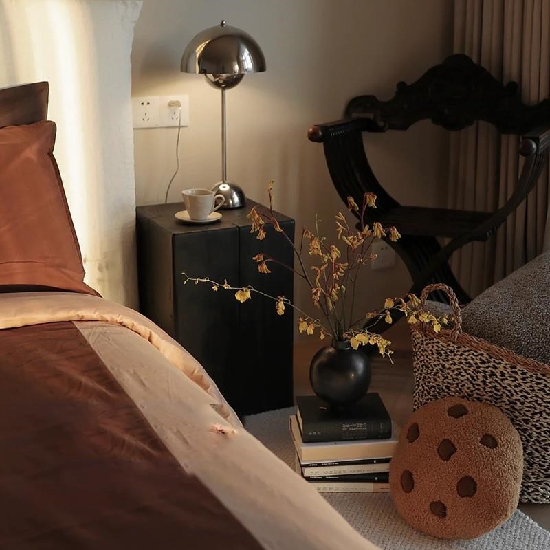 原木墩子花架侘寂风客厅茶几边几摆件碳化民宿根雕底座实木盆景架