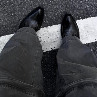 小众翘头模特巫师鞋男女走秀潮款尖头皮鞋高跟厚底德比鞋增高休闲