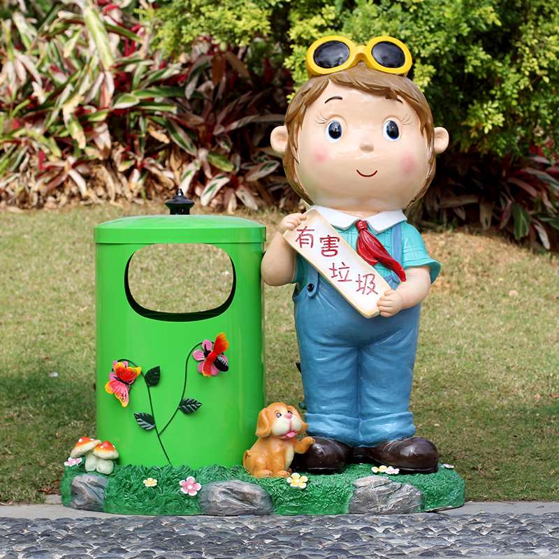 卡通人物雕塑分类垃圾桶摆件公园果皮箱户外售楼部学校幼儿园装饰