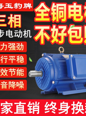全铜三相异步电动机0.75/1.1/t1.5/2.2/3/4/5.5/7.5KW电机380V三