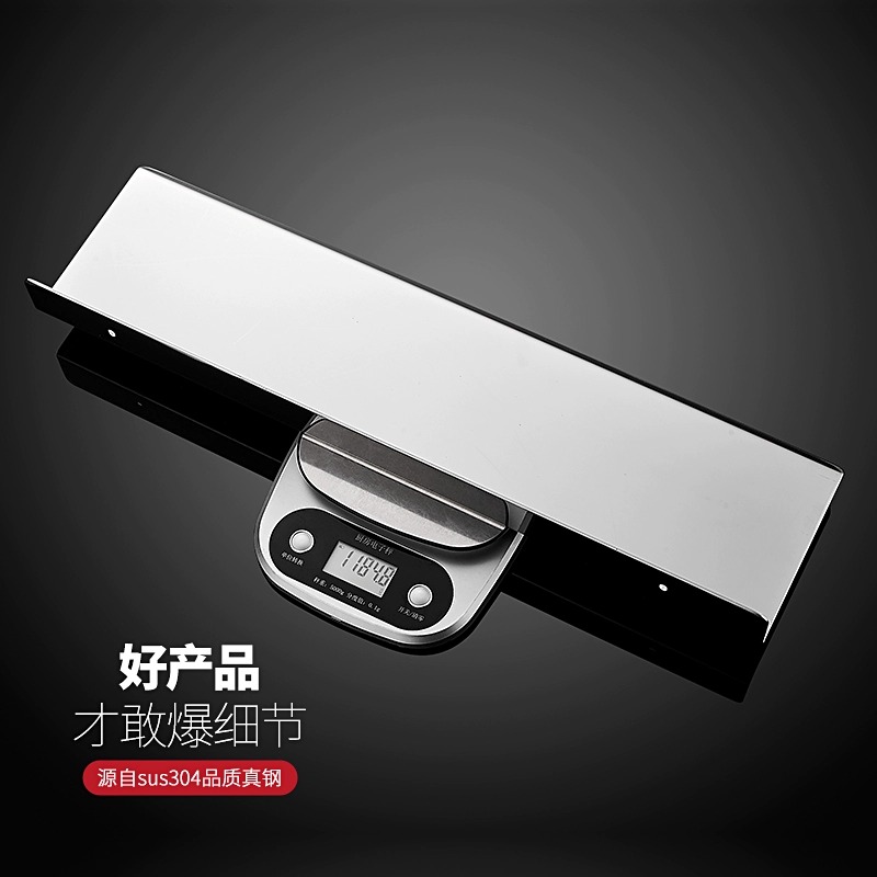 浴室置物架免打孔卫生间壁挂镜前架304不锈钢淋浴房洗漱台隔板架