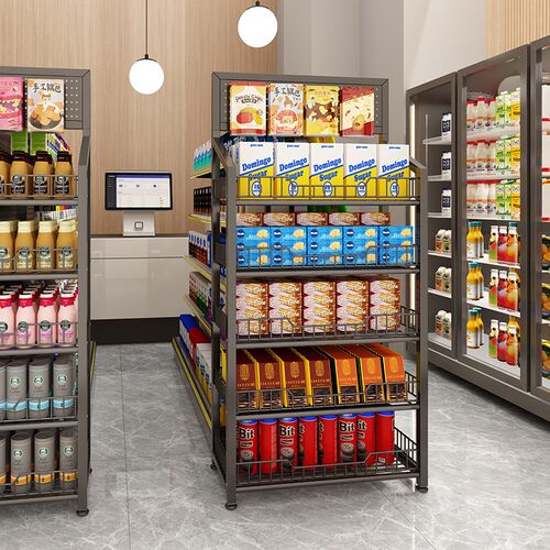 超市零食a货架网红饮料小食品玩具展示架便利店收银台多层置物架