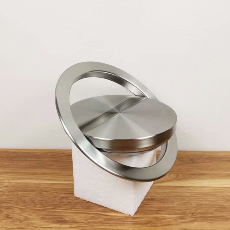 不锈钢台面嵌入式盖子厨房隐形垃圾桶摇盖洗手台圆形内嵌装饰翻盖