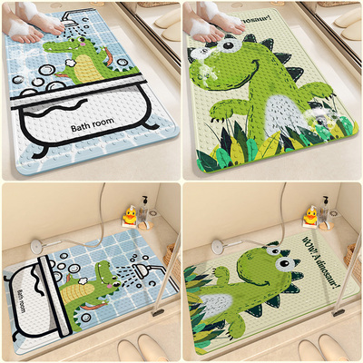 浴室防滑地垫儿童淋浴房洗澡防摔踩脚垫卫生间厕所防水可爱卡通垫