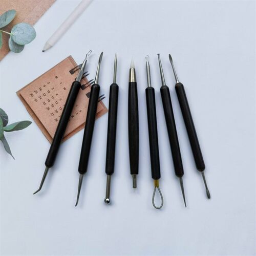 ob11软陶娃头精品紫檀r木6件套制作工具 不锈钢雕刻塑形刀diy 泥