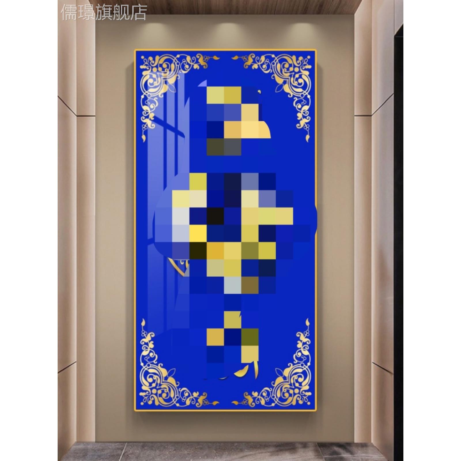 网红回挂画个性入户玄关族装饰画现代轻餐厅装奢饰挂画详细图找客