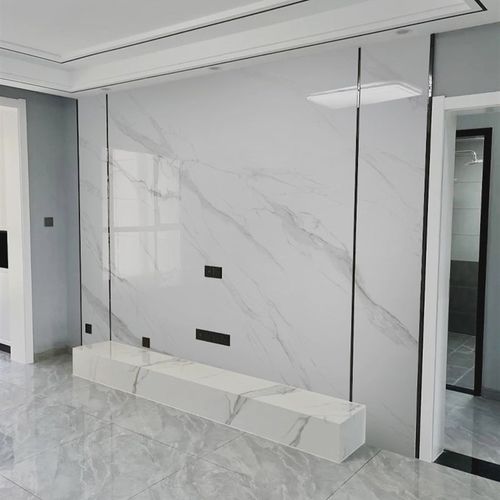 大理石大板电视背景墙现代简约连全屋整纹板定制岩L地墙岩板