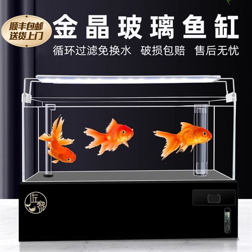 桌面小型办公桌家用海水缸小丑鱼E造景免换水强过滤超白鱼缸底滤