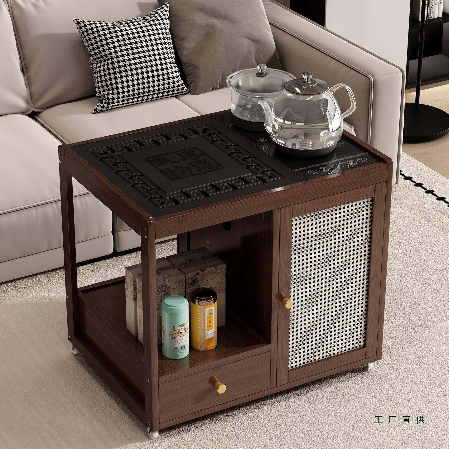 客厅沙发边柜家用具茶盘一茶台F9958MHM整套阳台茶桌小户型移动茶,餐饮具,茶盘,淘宝优惠券,粉丝福利购,淘宝优惠卷