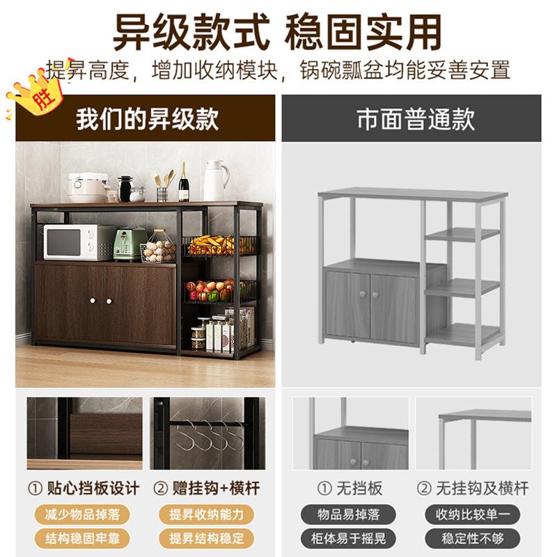 zwj00800边餐柜厨架房置物落地多层带门收家纳柜用橱柜多功能柜子储物柜