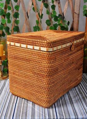 柜越南秋藤20231012编收书纳箱带盖收纳筐桌面茶杂物衣服几本玩具