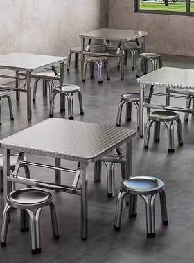 特不锈钢桌加厚叠桌家用桌子户外餐商NPR折用厚方桌夜市摆摊烧烤
