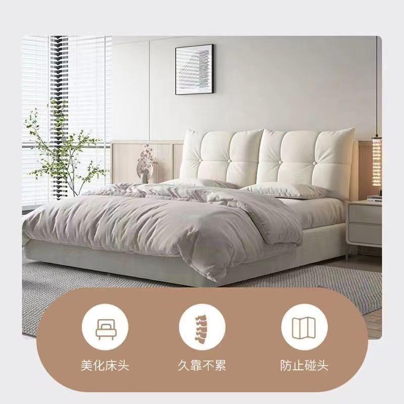 极简奶风』头软厂家直供包靠垫加『厚靠背抱油枕沙发靠背床垫可拆