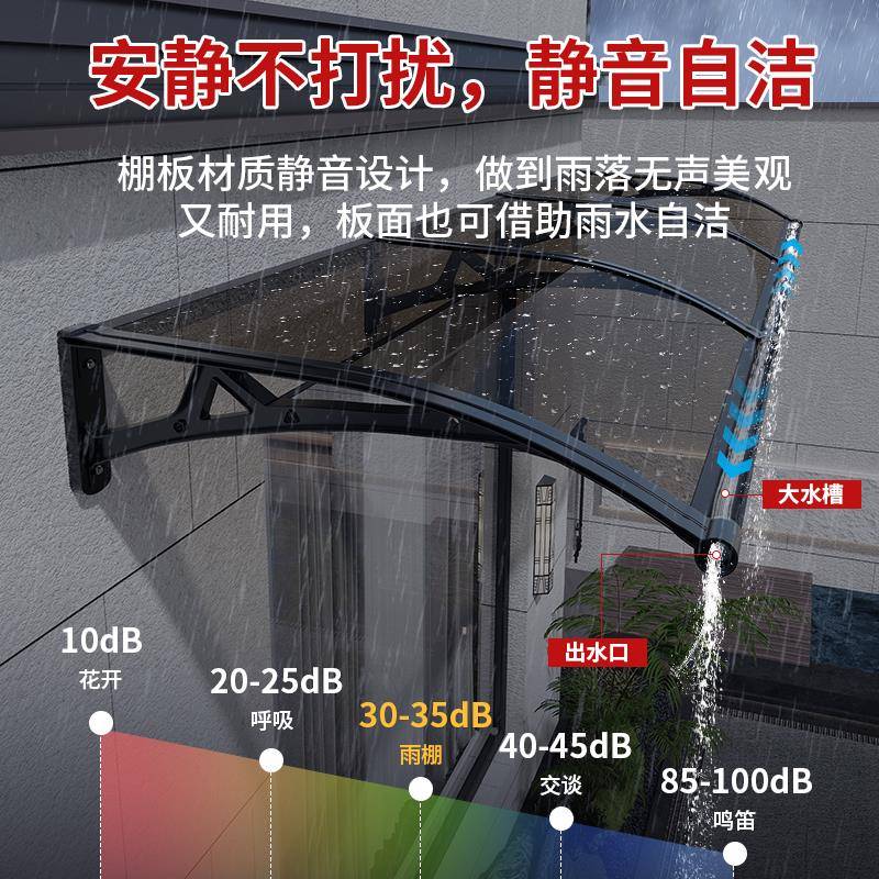 升级4MM加厚面板户雨外搭庭院门头窗阳户台挡F78MS5M5板檐家用遮图片