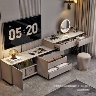 743一档次实木岩板梳户妆台斗柜体卧高室收纳柜多功能小型转角化