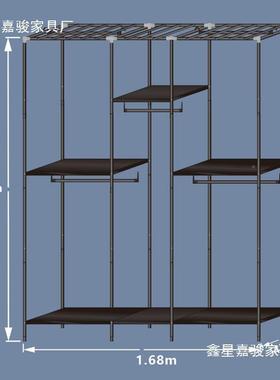 厚简易柜家用卧室VDN衣钢架加加出租房布衣粗柜结实耐用收纳安装简单