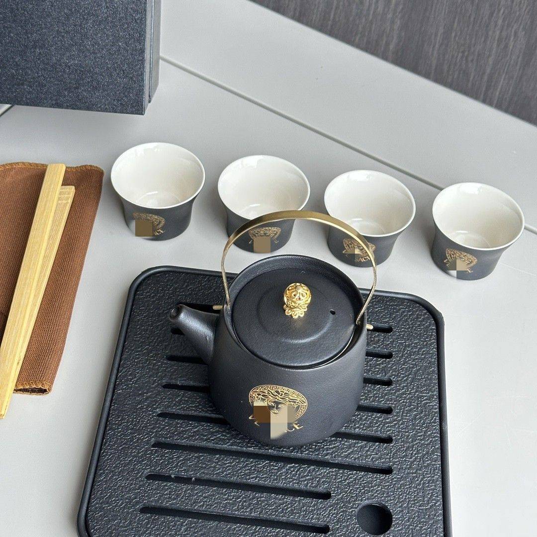 范家黑陶茶具套组提梁壶带滤网配茶盘户外旅行泡茶享受生活