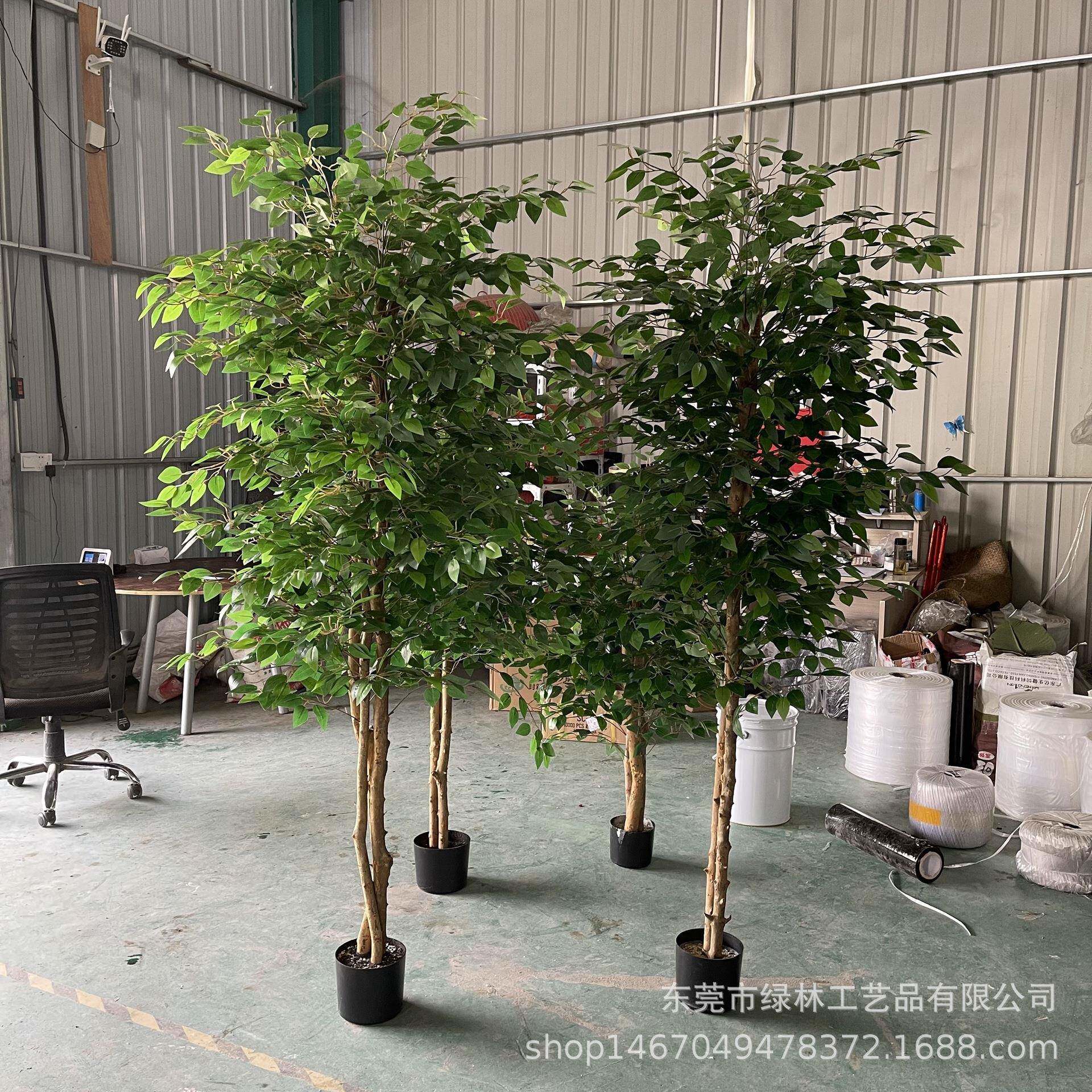树仿小真榕饰LL-42树真木杆迷你榕盆栽叶榕仿真绿植仿真树室内装