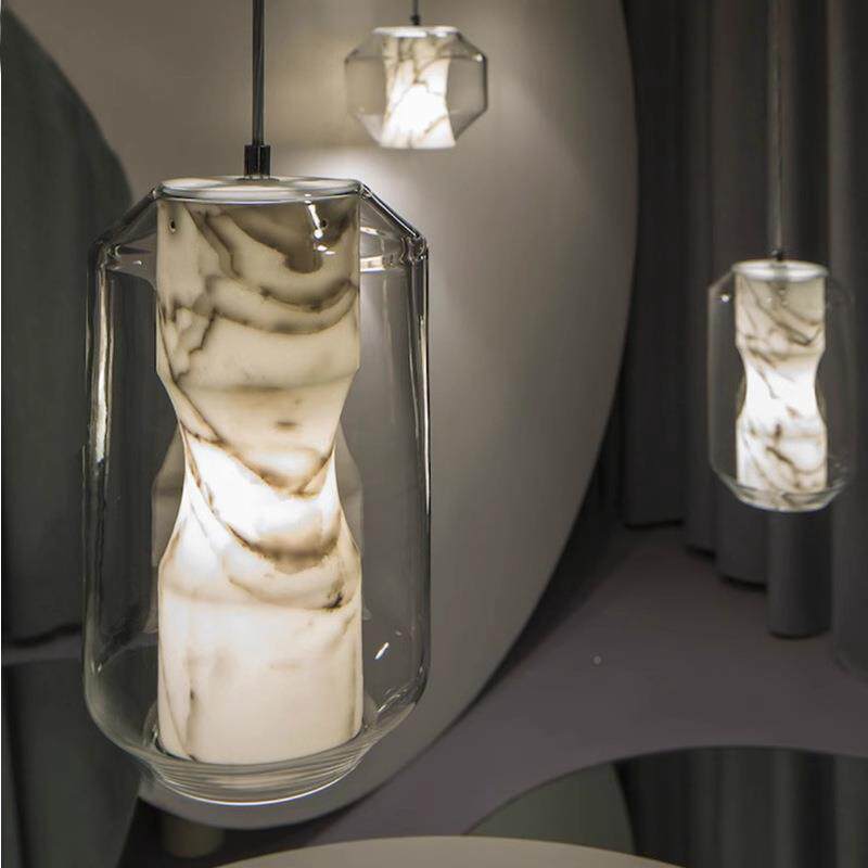 过云石玻璃377吊灯室间设计师卧床头楼梯道岛台吧台新中式艺术小