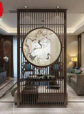 东阳雕新中式实木仿屏隔断木现PQK代简约客厅酒店古风中式装修座
