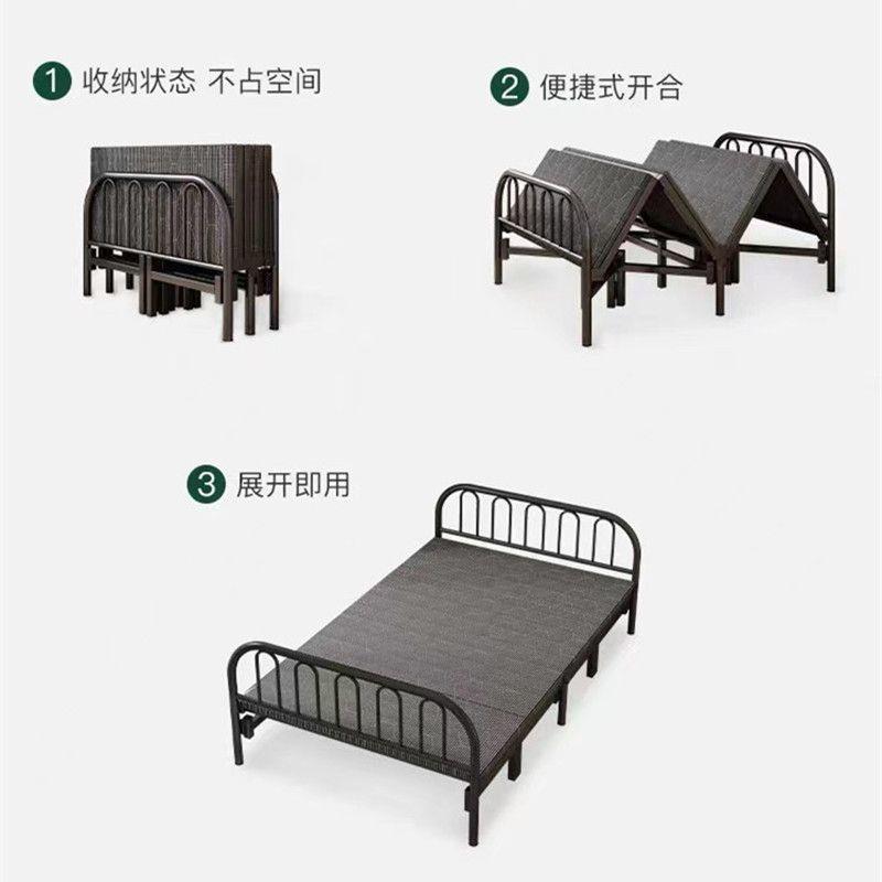 单新款折叠床成家用双人人床LBH简易床午休床出人租屋木床宿舍铁