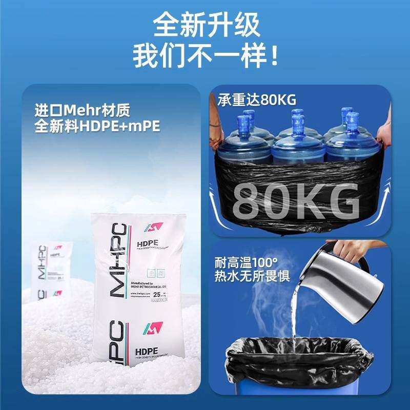 垃圾袋商用大号特厚特大桶厨房用环卫餐饮物业保洁黑色平口塑料袋