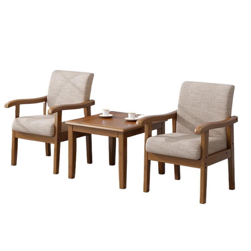 一茶现代简约橡胶木小茶桌三件套客厅家桌两椅60c小茶桌三m小几休