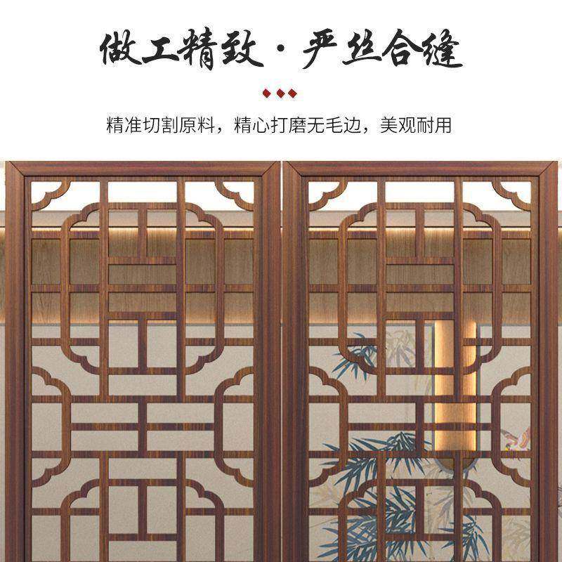 中国风空单扇无品牌/可折叠隔移动屏风厅隔断客遮挡实木镂屏风办