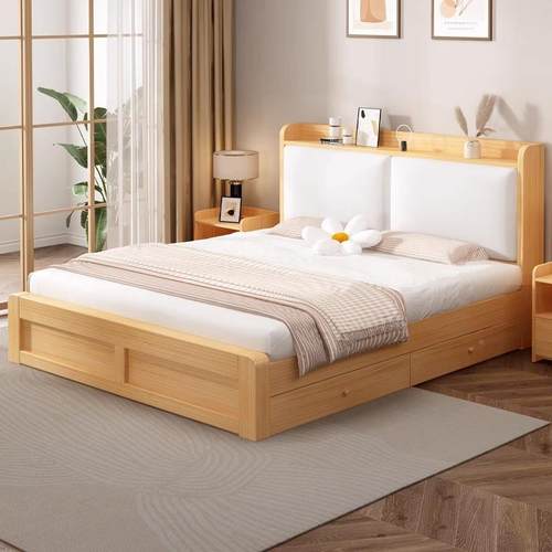 新品A9147现代出租房用.2米单人床架简.约实木经济型18米床1主卧