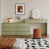 木梳妆实台现代简约斗柜一体妆梳型妆柜中古风小户1008轻奢卧室化