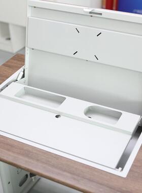 翻转脑桌学校多体会KWA议桌室机房全钢媒网孔脚电单人翻转桌主教